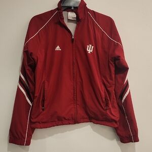 Adidas Red Varsity Jacket with White Accents